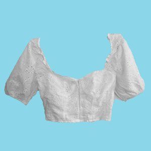 White Floral Crop Top